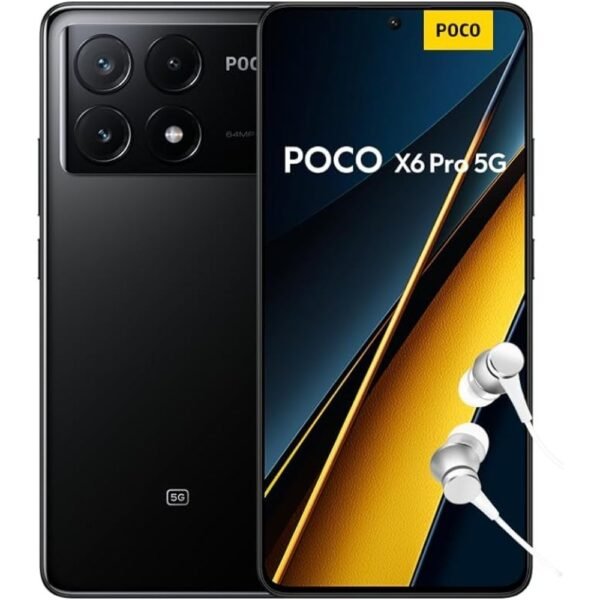 Poco X6 Pro - Smartphone de 8+256GB, Pantalla AMOLED de 6.67” 120Hz 1.5K, MediaTek Dimensity 8300-Ultra, Triple cámara de hasta 64MP, 5000mAh, Negro (Versión ES) Original